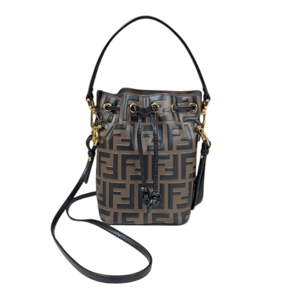 Fendi Montresor Shoulder Bag Leather Brown
